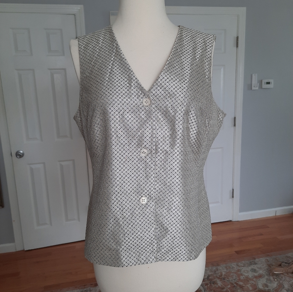 Jones New York silk vest pants suit set